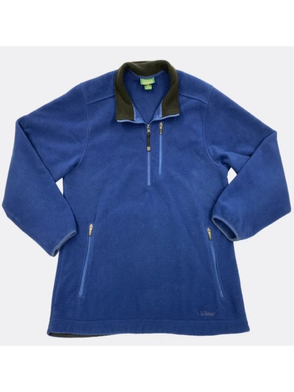 L.L. Bean Polartec Blue 1/4 Zip Fleece Pullover Sweater Jacket Men's Medium M